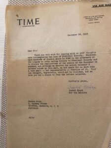 TIME Response 18 December 1963